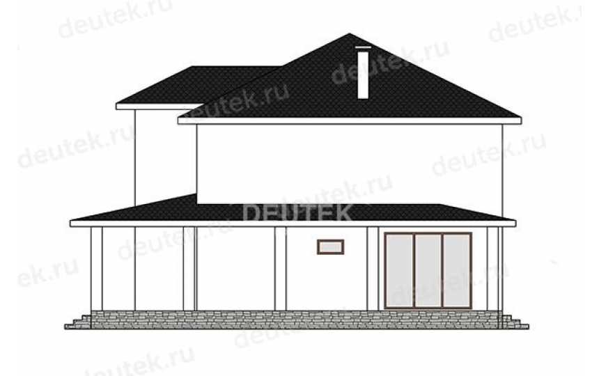 Проект дачного двухэтажного дома с одноместным гаражом - LK-390