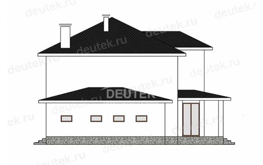 Проект дачного двухэтажного дома с одноместным гаражом - LK-390