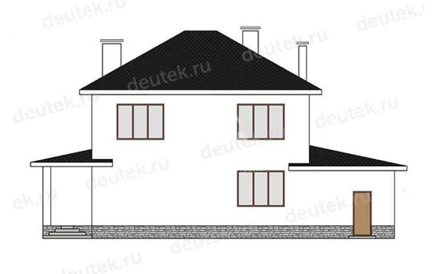 Проект дачного двухэтажного дома с одноместным гаражом - LK-390