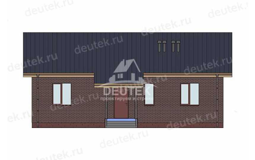 Проект узкого одноэтажного дома с площадью до 100 кв м - LK-395