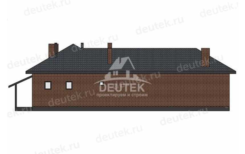 Проект узкого одноэтажного дома с верандой и баней - LK-402