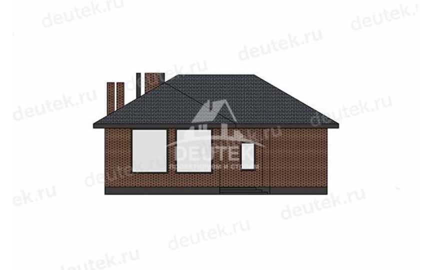 Проект узкого одноэтажного дома с верандой и баней - LK-402