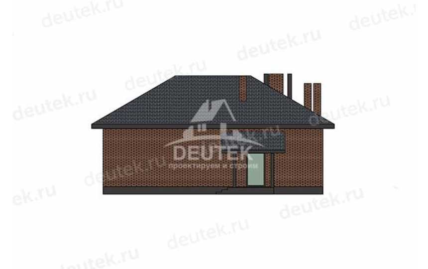 Проект узкого одноэтажного дома с верандой и баней - LK-402