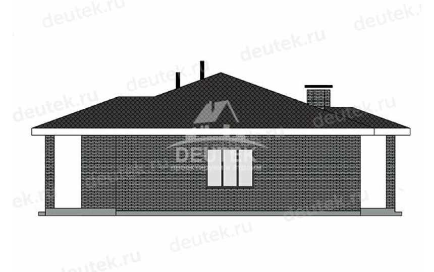 Проект квадратного одноэтажного дома с террасой - LK-415