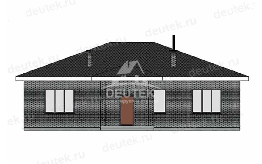 Проект квадратного одноэтажного дома с террасой - LK-415