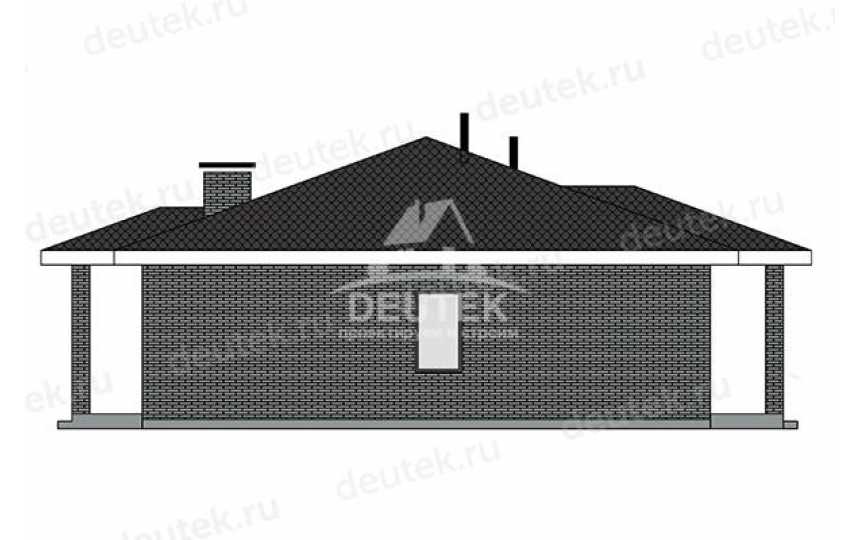 Проект квадратного одноэтажного дома с террасой - LK-415