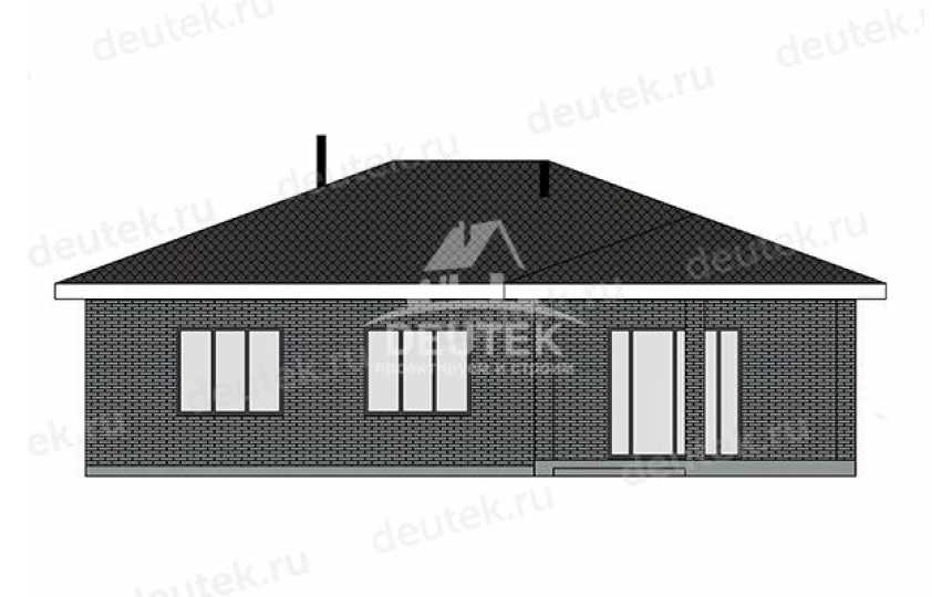 Проект квадратного одноэтажного дома с террасой - LK-415