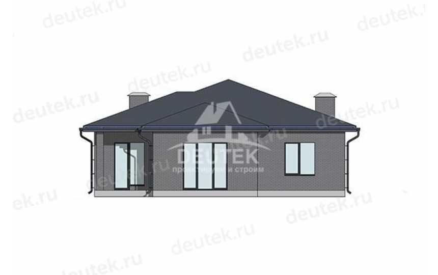 Проект узкого одноэтажного дома с кабинетом и террасой - LK-424