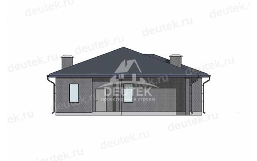 Проект узкого одноэтажного дома с кабинетом и террасой - LK-424
