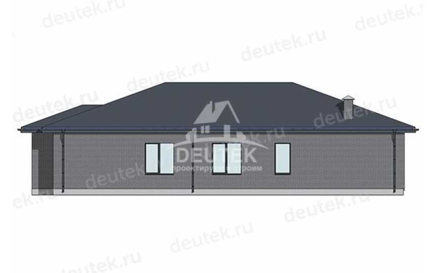 Проект узкого одноэтажного дома с кабинетом и террасой - LK-424