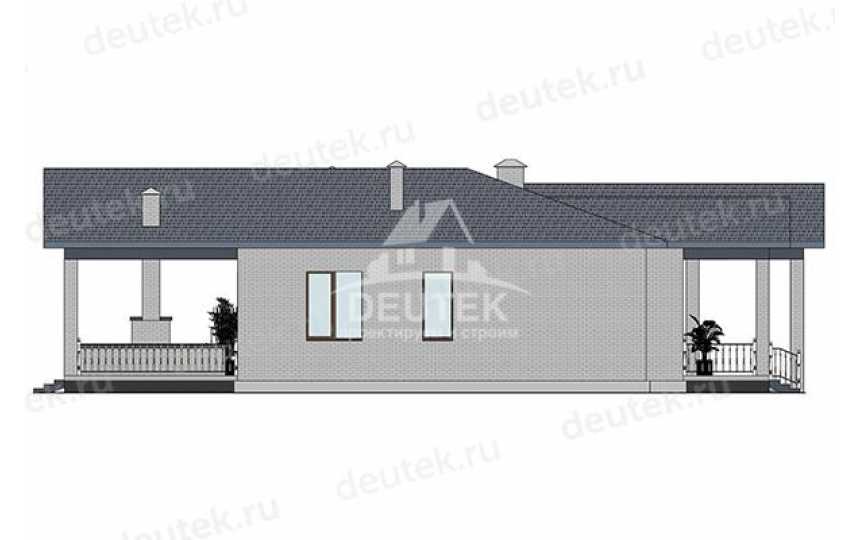 Проект загородного одноэтажного дома с двухместным гаражом и подвалом - LK-425