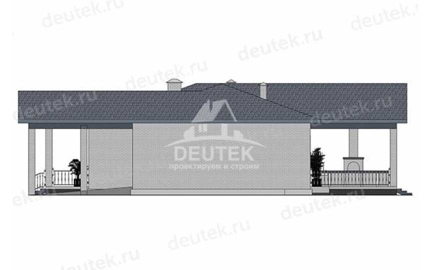 Проект загородного одноэтажного дома с двухместным гаражом и подвалом - LK-425