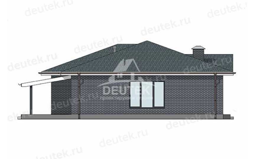 Проект квадратного одноэтажного дома с размерами 14 м на 14 м - LK-429