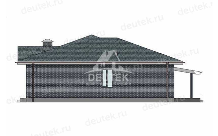 Проект квадратного одноэтажного дома с размерами 14 м на 14 м - LK-429