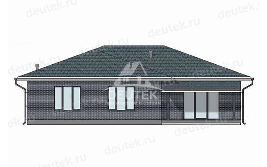 Проект квадратного одноэтажного дома с размерами 14 м на 14 м - LK-429