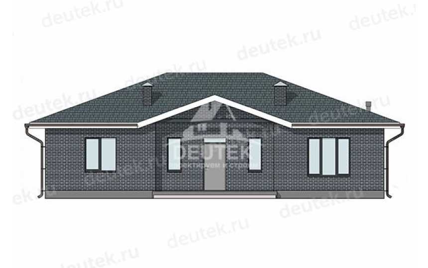 Проект квадратного одноэтажного дома с размерами 14 м на 14 м - LK-429