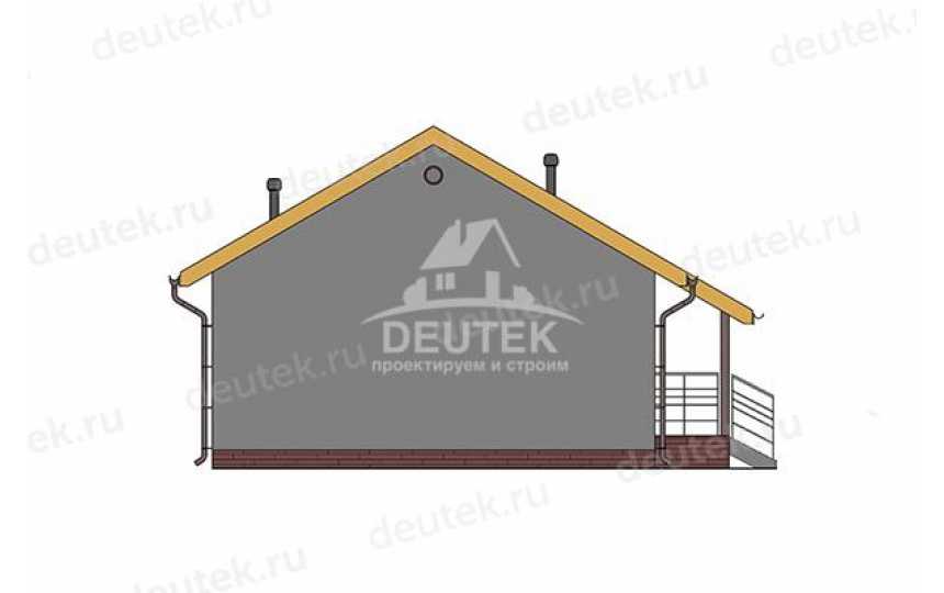 Проект узкого одноэтажного дома с размерами 8 м на 13 м - LK-435