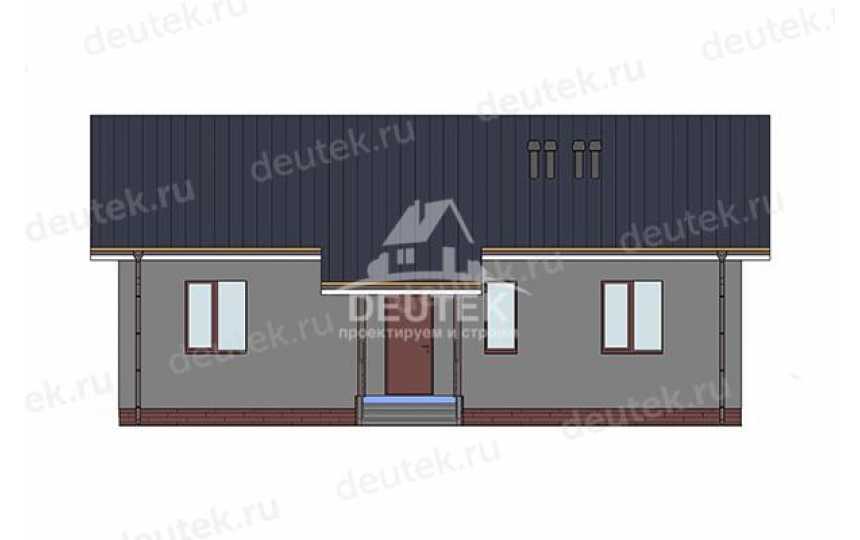 Проект узкого одноэтажного дома с размерами 8 м на 13 м - LK-435