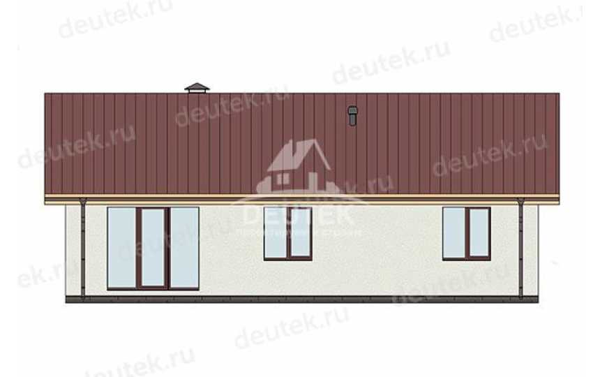 Проект узкого одноэтажного дома с размерами 13 м на 9 м - LK-440