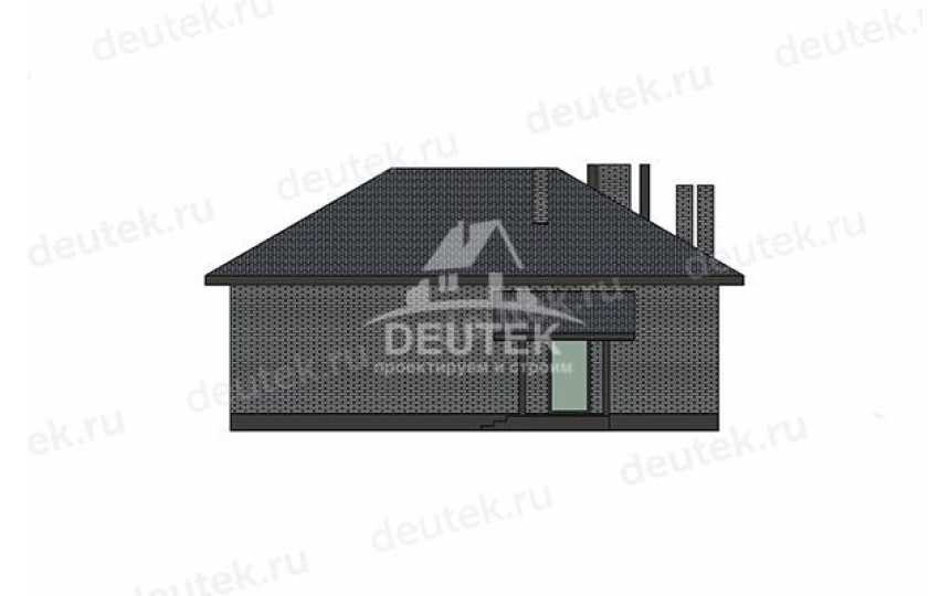 Проект узкого одноэтажного дома с сауной и верандой - LK-442