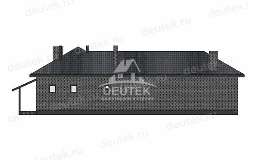 Проект узкого одноэтажного дома с сауной и верандой - LK-442