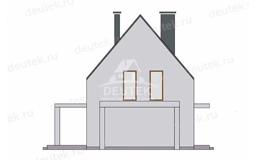 Проект узкого двухэтажного дома с мансардой - LK-443