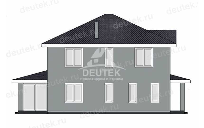Проект загородного двухэтажного дома с верандой - LK-452