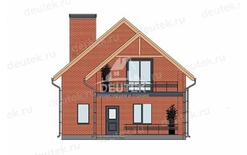 Проект квадратного двухэтажного дома с кабинетом и террасой - LK-455