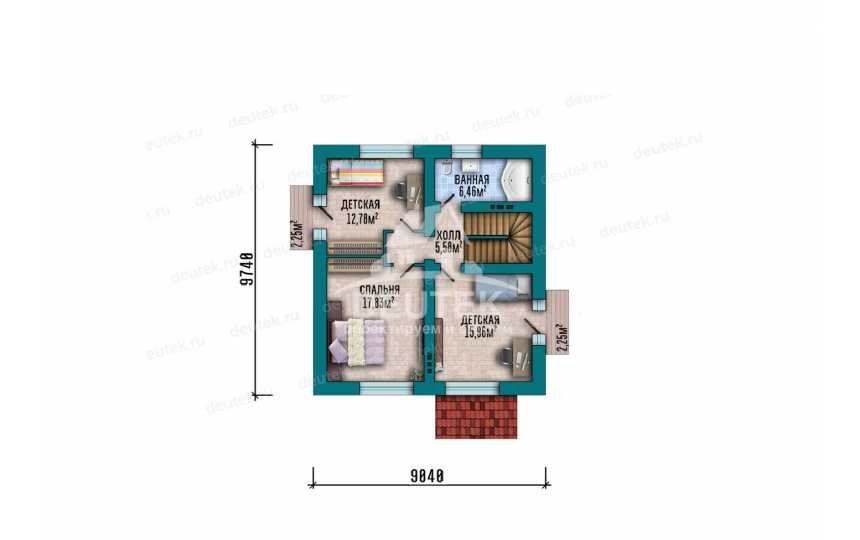 Проект дома с мансардой 115,95 м² — 3 спальни, светлая планировка и современный фасад - LK-544