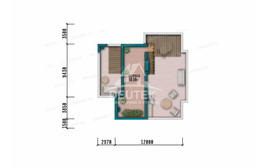  Проект двухэтажного дома площадью 317,7 м² — 4 спальни, просторные террасы и эксплуатируемая кровля - LK-549