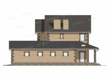 Проект индивидуального двухэтажного жилого дома с гаражом.  DTE-70