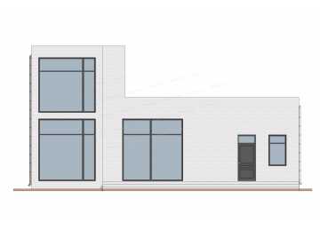 Проект индивидуального двухэтажного жилого дома в стиле ХАЙ-ТЕК с эксплуатируемой кровлей.    DTE114