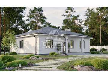 Проект жилого одноэтажного дома из газобетона с размерами 15 м на 17 м и площадью до 100 кв м - LK-164