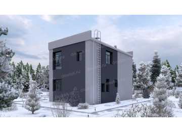 Проект двухэтажного дома в стиле ХАЙ-ТЕК DTE-201