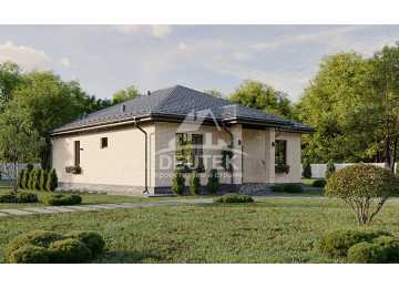 Проект узкого одноэтажного дома в европейском стиле с размерами 11 м на 18 м - LK-197