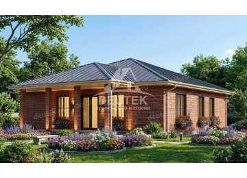 Проект узкого одноэтажного дома с кабинетом - LK-287