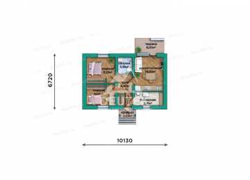 Проект узкого одноэтажного дома с площадью 50 кв м - LK-289