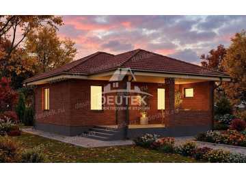 Проект одноэтажной бани с террасой - LK-297