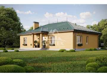 Проект узкого одноэтажного дома с кабинетом - LK-298