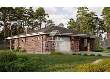 Проект загородного одноэтажного дома с двухместным гаражом - LK-306