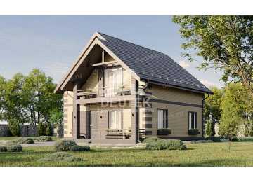 Проект квадратного двухэтажного дома с кабинетом - LK-326