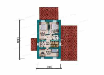 Проект дачного двухэтажного дома с одноместным гаражом - LK-334
