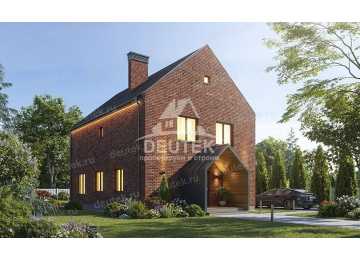 Проект узкого двухэтажного дома с размерами 16 м на 8 м - LK-337