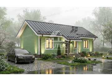Проект узкого одноэтажного дома из газобетонного блока - LK-345