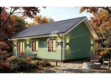 Проект дачного одноэтажного дома с двумя спальнями - LK-346