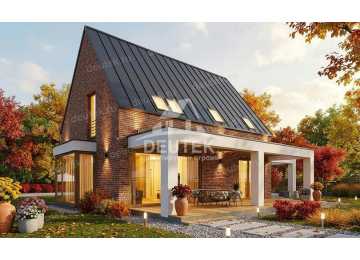 Проект узкого двухэтажного дома из газобетона - LK-357