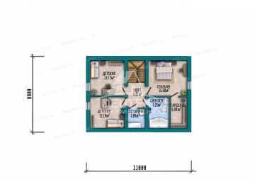 Проект узкого двухэтажного дома из газобетона - LK-357