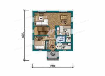 Проект дачного двухэтажного дома из газобетона - LK-370