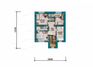 Проект дачного двухэтажного дома с одноместным гаражом - LK-390