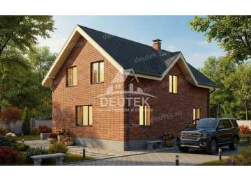 Проект мансардного дома 154,76 м² — 4 спальни, терраса - LK-538